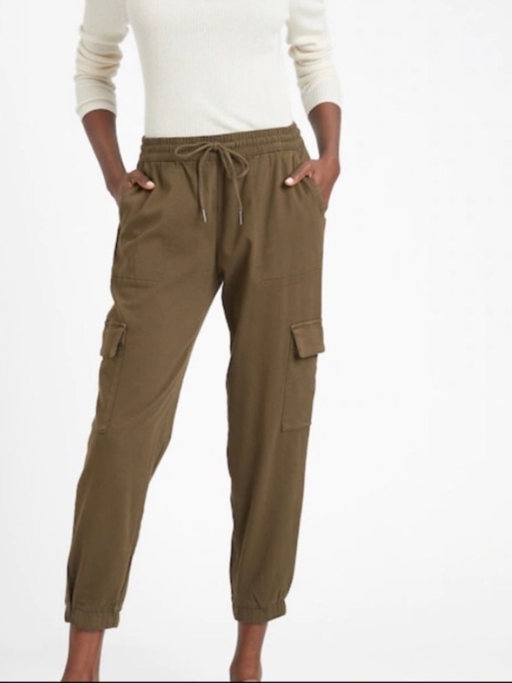 Banana Republic Utility Jogger Pants in Heritage Green Olive Size XS Safari Chic